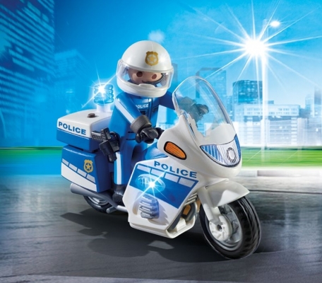 Motocicleta politiei cu led Police Playmobil